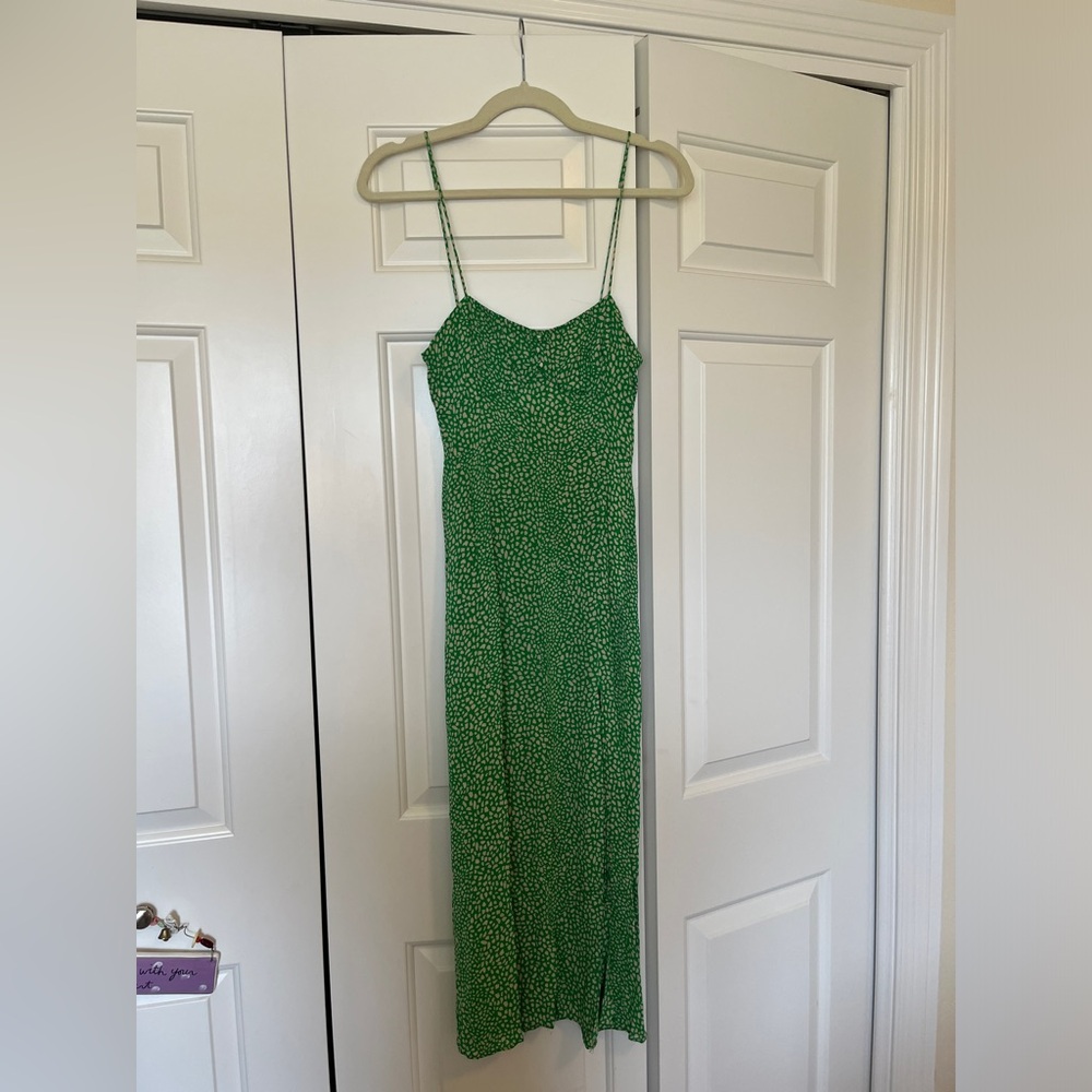 Zara green polka dot dress